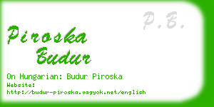 piroska budur business card